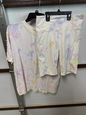 Pastel Tie-Dye Loungewear Set - Soft Cream Base